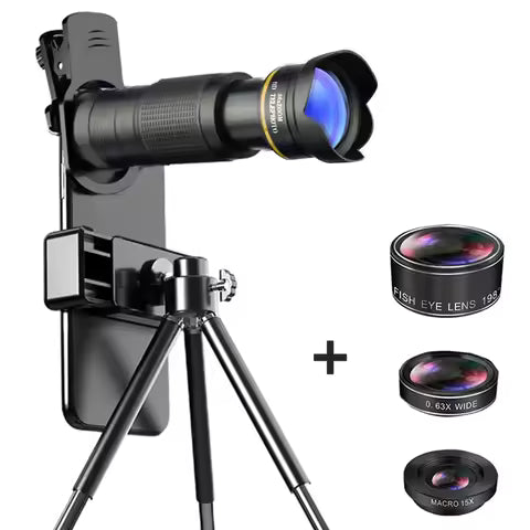 32x Professional Telescope Monocular HD Zoom Phone Lens Camera Telephoto With Tripod Metal Telescope