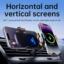 Wireless Car Charger Phone Holder with Manual Clamp