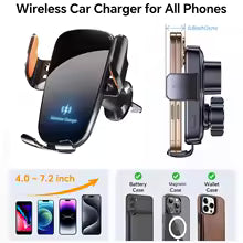Wireless Car Charger Phone Holder with Manual Clamp